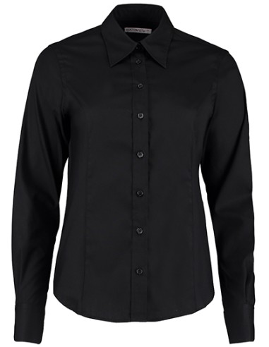 K-KK702-Womens Tailored Fit Corporate Oxford Shirt Long Sleeve